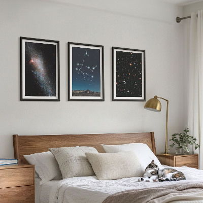 Gerahmtes bilderset Sternzeichen Zwillinge Galaxie