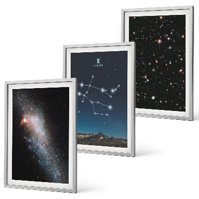 Gerahmtes bilderset Sternzeichen Zwillinge Galaxie