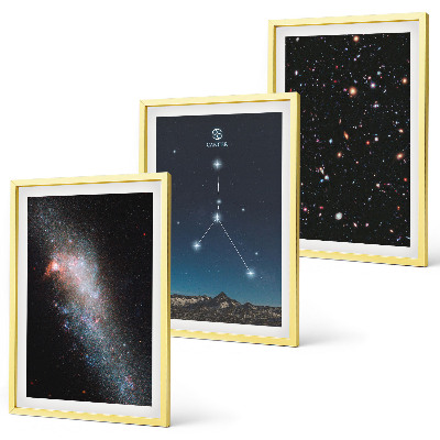 Bilder-3er-set mit rahmen Weltraumgalaxie-Konstellation Krebs