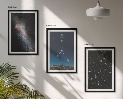 Bilder-3er-set mit rahmen Weltraumgalaxie-Konstellation Krebs