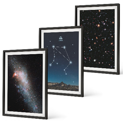 Gerahmtes bilderset Weltraum, Galaxie, Waage, Himmel
