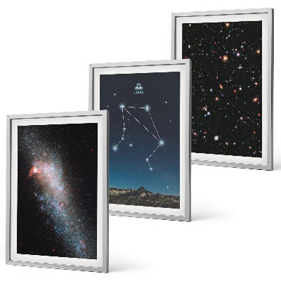 Gerahmtes bilderset Weltraum, Galaxie, Waage, Himmel