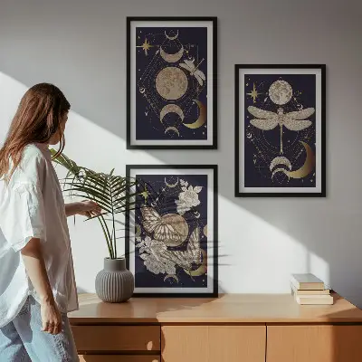 Naturmotive Mondblumen 3er Set mit Rahmen