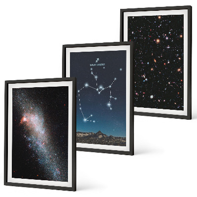 Gerahmtes bilderset Galaxien, Sternbilder, Weltraum, Schütze