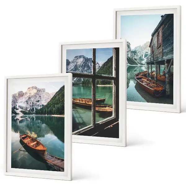 Bilderset Bootshaus am Bergsee gerahmt