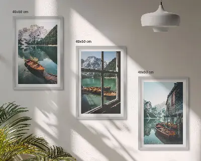 Bilderset Bootshaus am Bergsee gerahmt