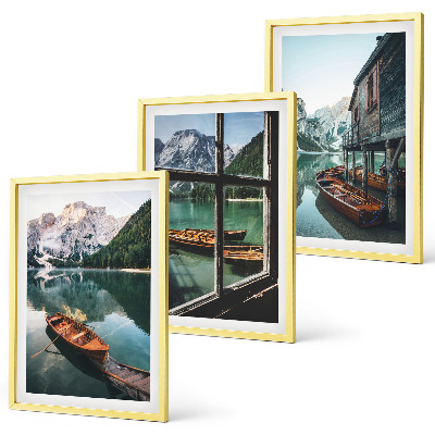 Gerahmtes bilderset Bootshaus am Bergsee