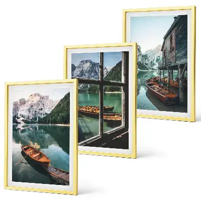 Bilderset Bootshaus am Bergsee gerahmt