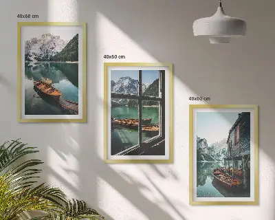 Bilderset Bootshaus am Bergsee gerahmt
