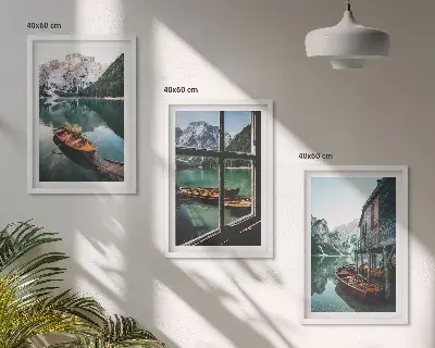 Bilderset Bootshaus am Bergsee gerahmt