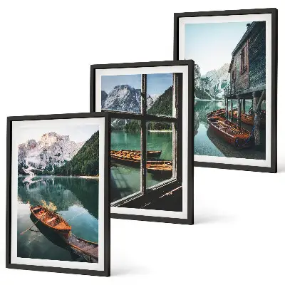 Bilderset Bootshaus am Bergsee gerahmt