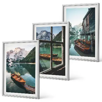 Bilderset Bootshaus am Bergsee gerahmt