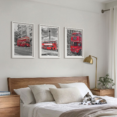 Gerahmtes bilderset Rote Busse in London