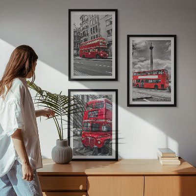 Gerahmtes bilderset Rote Busse in London