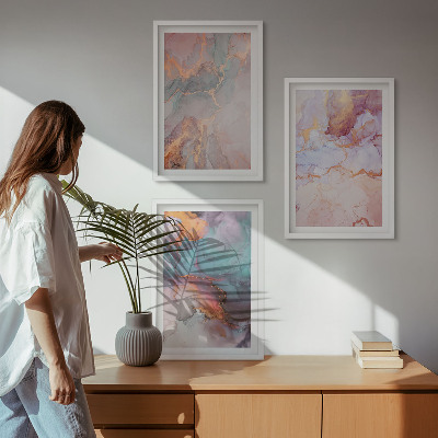 Gerahmtes bilderset Abstrakte Pastellmuster