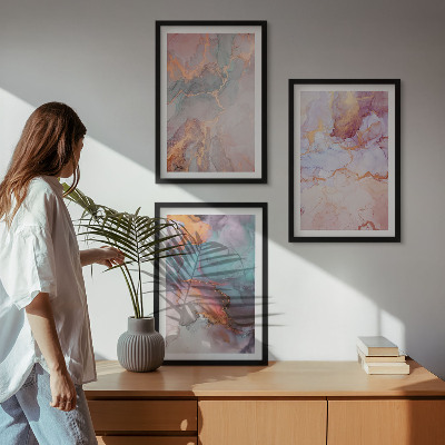 Gerahmtes bilderset Abstrakte Pastellmuster
