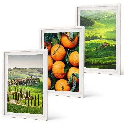 Gerahmtes bilderset Italienische Landschaft mit Orangen