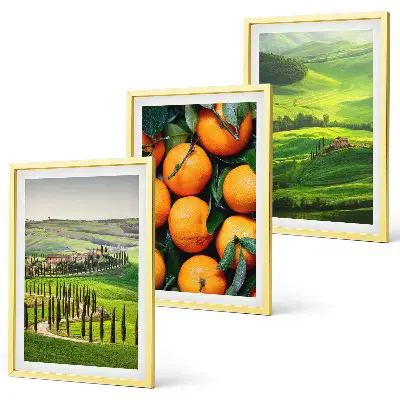 Italienische Landschaft mit Orangen gerahmtes Bilderset