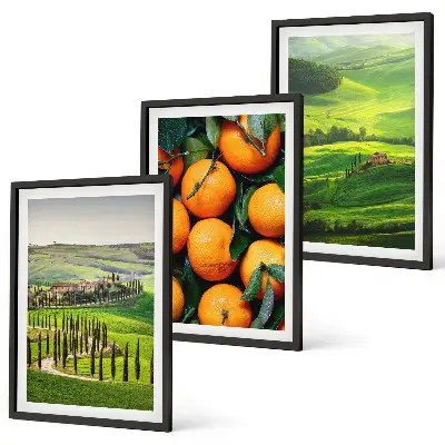 Italienische Landschaft mit Orangen gerahmtes Bilderset
