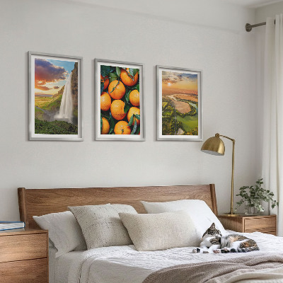 Bilder-3er-set mit rahmen Orange Mountain Wasserfall
