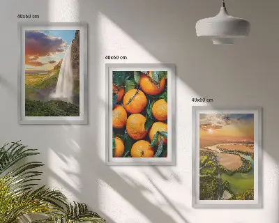 Orange Mountain Wasserfall 3er-Set mit Rahmen