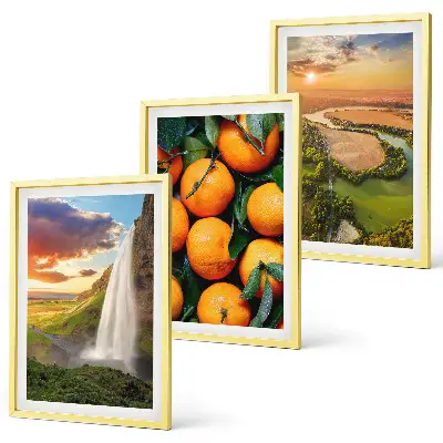 Orange Mountain Wasserfall 3er-Set mit Rahmen