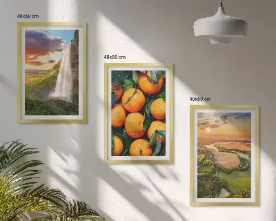 Orange Mountain Wasserfall 3er-Set mit Rahmen