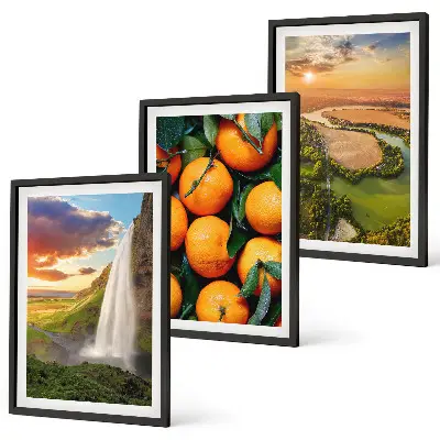 Orange Mountain Wasserfall 3er-Set mit Rahmen