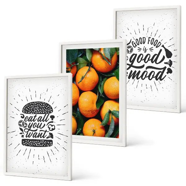 Gerahmtes Bilderset Juicy Oranges für die Küche