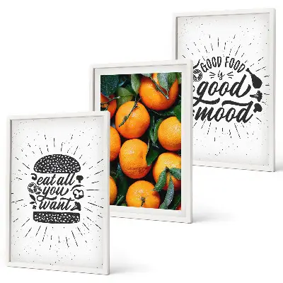 Gerahmtes Bilderset Juicy Oranges für die Küche