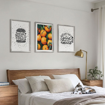 Gerahmtes bilderset Juicy Oranges Kitchen