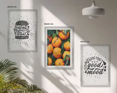 Gerahmtes Bilderset Juicy Oranges für die Küche