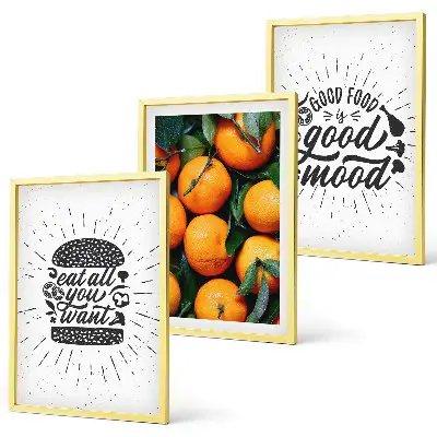 Gerahmtes Bilderset Juicy Oranges für die Küche