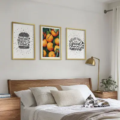 Gerahmtes Bilderset Juicy Oranges für die Küche