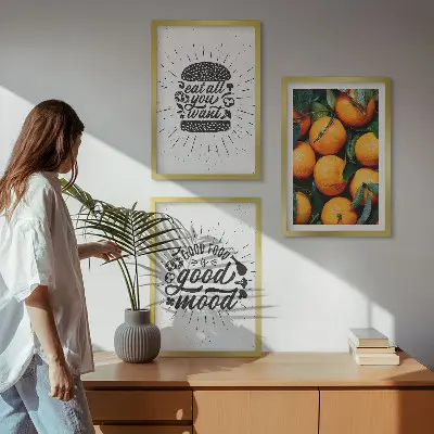 Gerahmtes Bilderset Juicy Oranges für die Küche