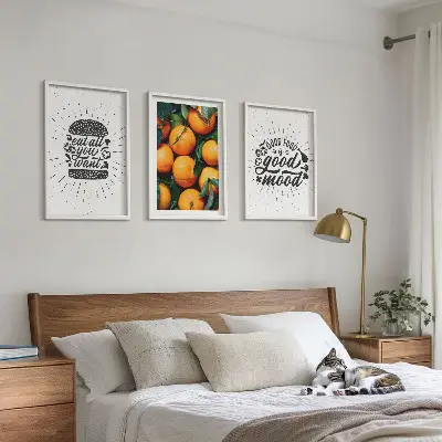 Gerahmtes Bilderset Juicy Oranges für die Küche