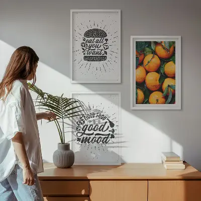 Gerahmtes Bilderset Juicy Oranges für die Küche