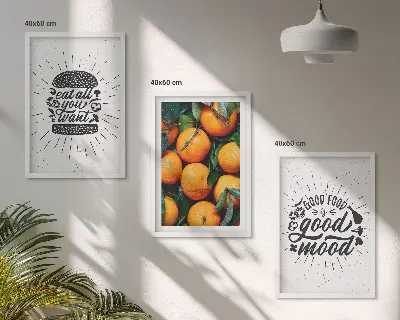 Gerahmtes Bilderset Juicy Oranges für die Küche