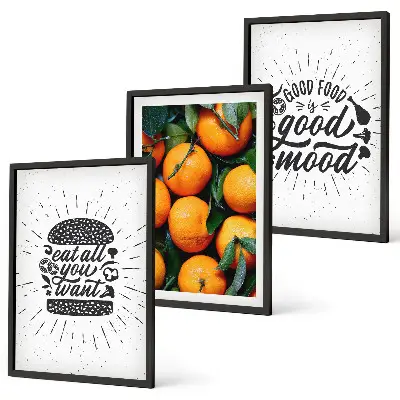 Gerahmtes Bilderset Juicy Oranges für die Küche