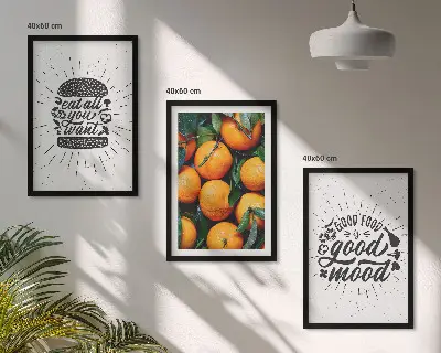 Gerahmtes Bilderset Juicy Oranges für die Küche
