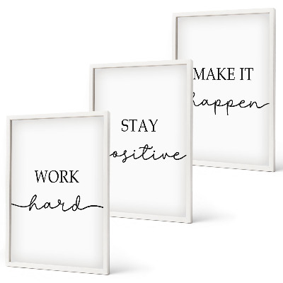 Bilder-3er-set mit rahmen Minimalistische Motivationsinschriften