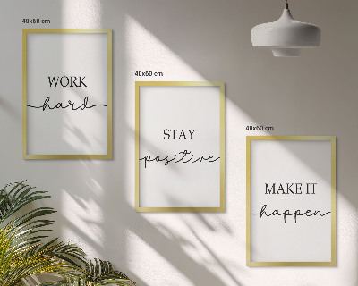 Bilder-3er-set mit rahmen Minimalistische Motivationsinschriften