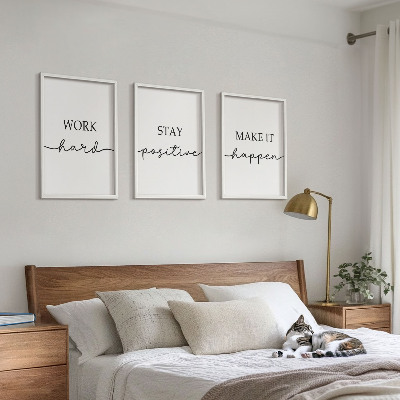 Bilder-3er-set mit rahmen Minimalistische Motivationsinschriften