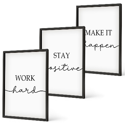 Bilder-3er-set mit rahmen Minimalistische Motivationsinschriften