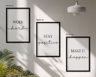 Bilder-3er-set mit rahmen Minimalistische Motivationsinschriften