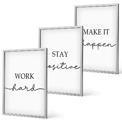 Minimalistische Motivationsinschriften 3er-Set Bilder mit Rahmen