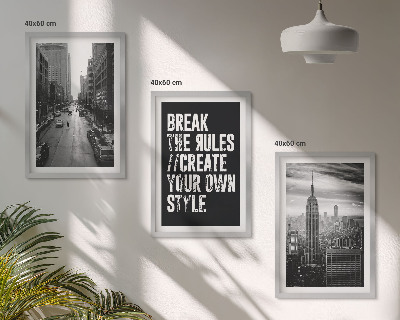 Bilder-3er-set mit rahmen Inspiration für Schwarz-Weiß-Darstellungen von Stadtstraßen