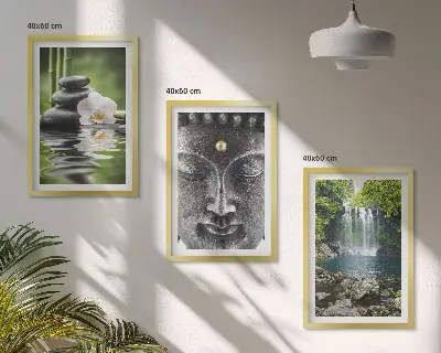 Harmoniesteine Wasser Buddha 3er-Set Bilder mit Rahmen