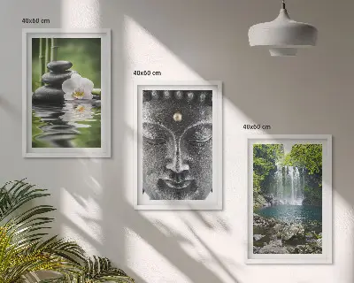 Harmoniesteine Wasser Buddha 3er-Set Bilder mit Rahmen