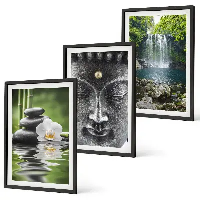 Harmoniesteine Wasser Buddha 3er-Set Bilder mit Rahmen